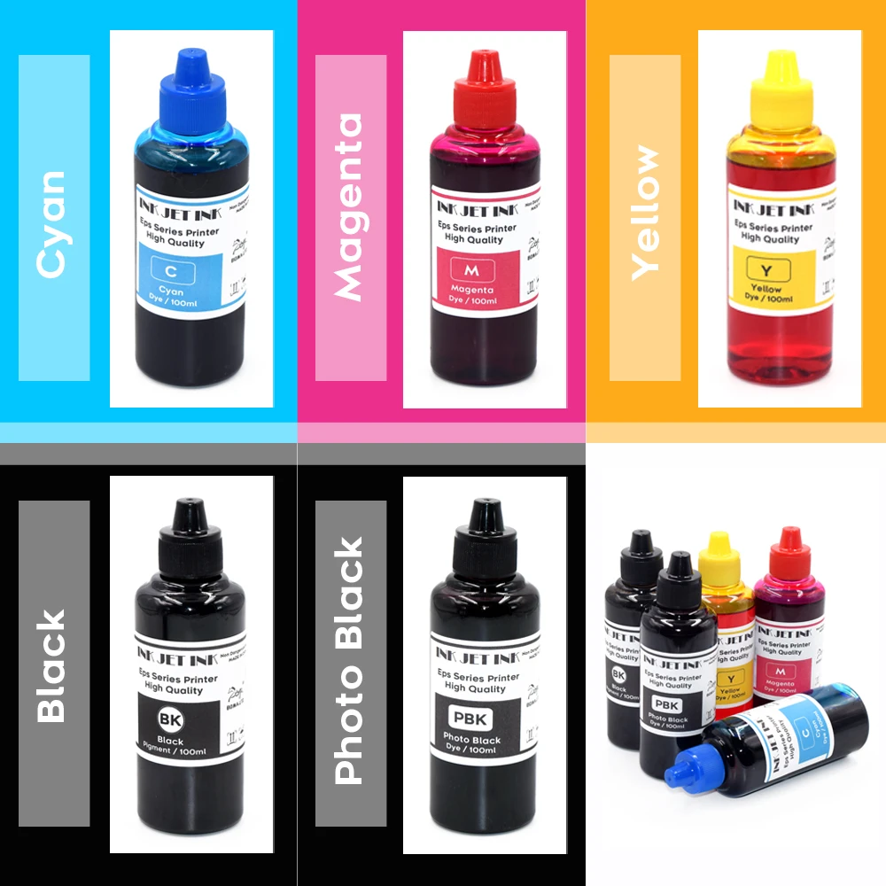 T33 T33XL T410 T410XL T26XL T2730 Water Based Ink Refill Kits For Epson XP-630 XP-640 XP-830 XP-635 XP-530 XP-900 XP800 Printers