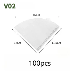 Eco - Friendly Disposable Coffee and Tea Cone Filters - Pack of 50/100, Easy - to - Use (V02 - 100pcs)