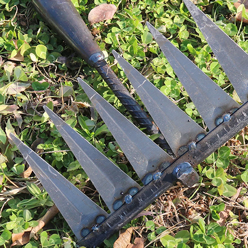 Gardening Hoe Iron Weeding Rake Agricultural Tools Grasping Raking Loosening Soil Artifact Harrow Agricultural Tool Dropshipping images - 6