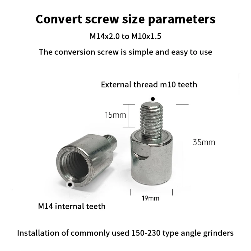 3-inch M5 to M10/M14 to M10 Conversion Accessory for Versatile Hand Drill & Grinder.