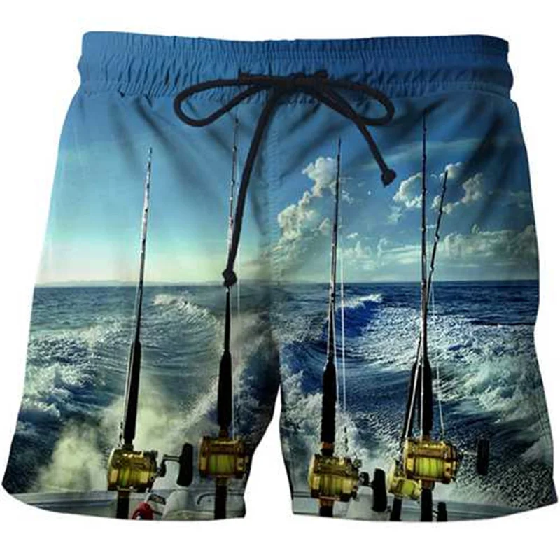 

Fishing Shorts Pants Men 3D Printed Swim Trunks Summer Casual Beach Shorts Funny Swimsuit homme 2023 Sports Pants Gym Ice Shorts