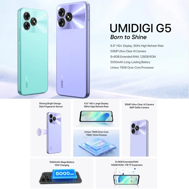 UMIDIGI G5 スマホ 8GB RAM+128GB SIMフリー Amazon | UMIDIGI G5 スマホ Android 13 スマートフォン 本体