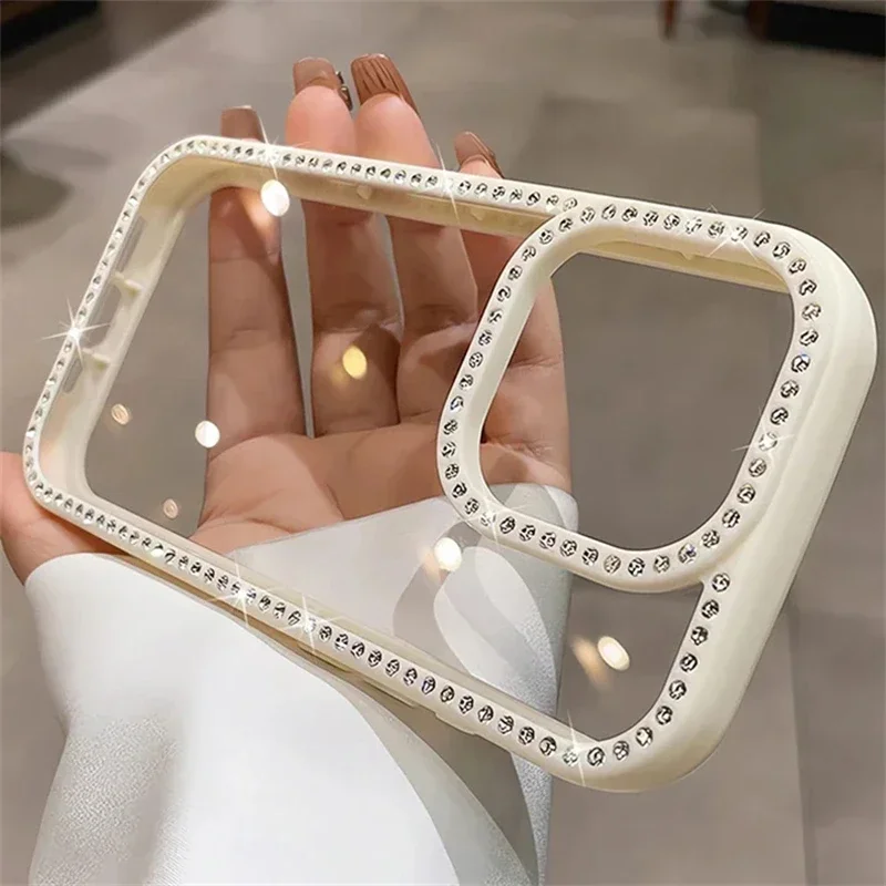 Luxe Crystal Clear Protective Phone Case with Rhinestone Glitter Accents