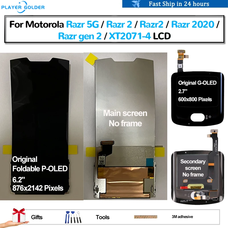 Oled Originale Per Motorola Razr 5G Razr 2 Razr2 Razr 2020 Xt2071-4 Pantalla Display Lcd Touch Panel Screen Digitizer Assembly