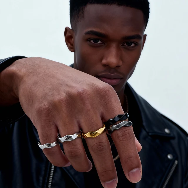 Bagues en acier inoxydable pour hommes et garçons, bague simple pour couples, bijoux vintage, cadeaux punk