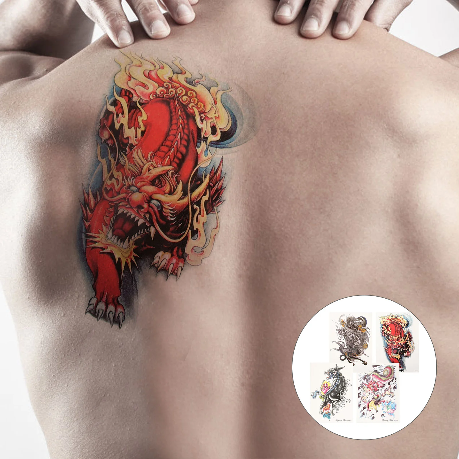 

4 Sheets Tattoo Stickers Temporary Tattoos Fake Tattoos Unique Tattoos Decals