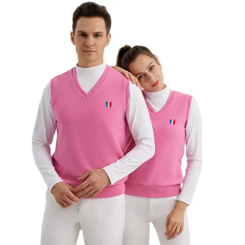 Autumn Winter Golf Vest Men Women V-neck Sleeveless Couple Sweaters Vests Breathable Quick Dry Slim Casual Sports Waistcoat