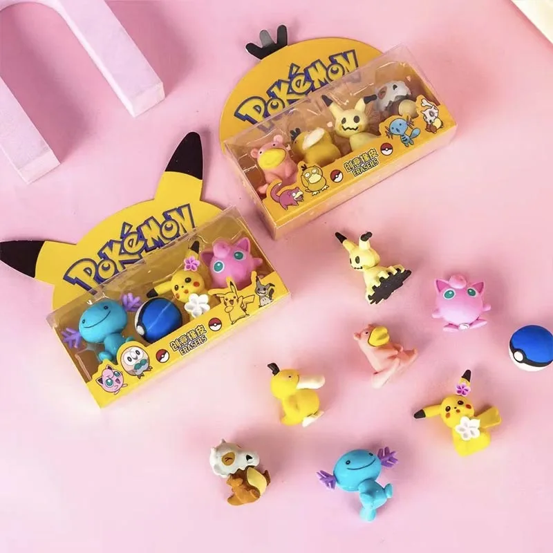 子供のためのポケモンクリエイティブ動物消しゴムセット、かわいい