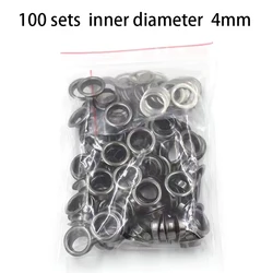 100 Sets Metal Eyelet & Punch Tool Kit for DIY Leather Craft & Clothing (Black)