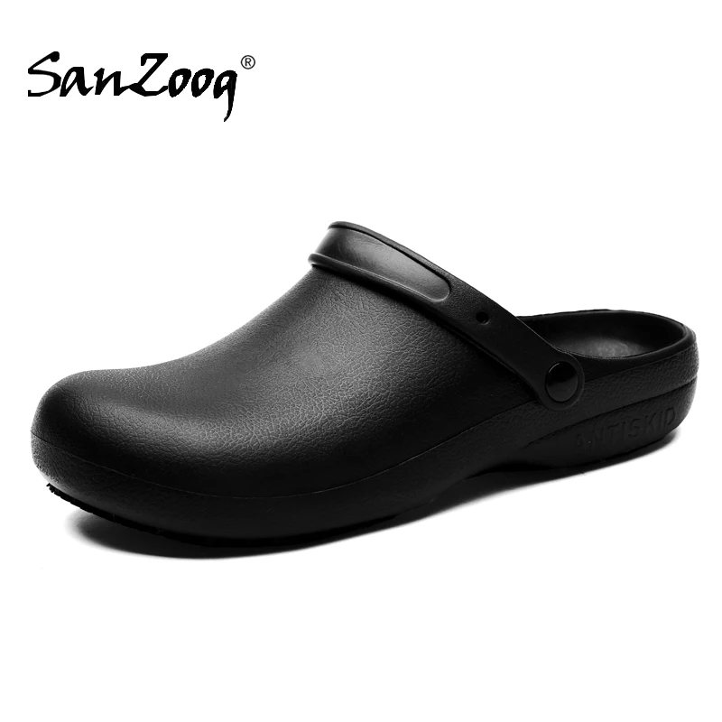 Anti Skid Rubber Sandals Chef Kitchen Cook Waterproof Garden Shoes Clogs Plus Big Size 47 48 49 garden shoes mens shoes chef shoes