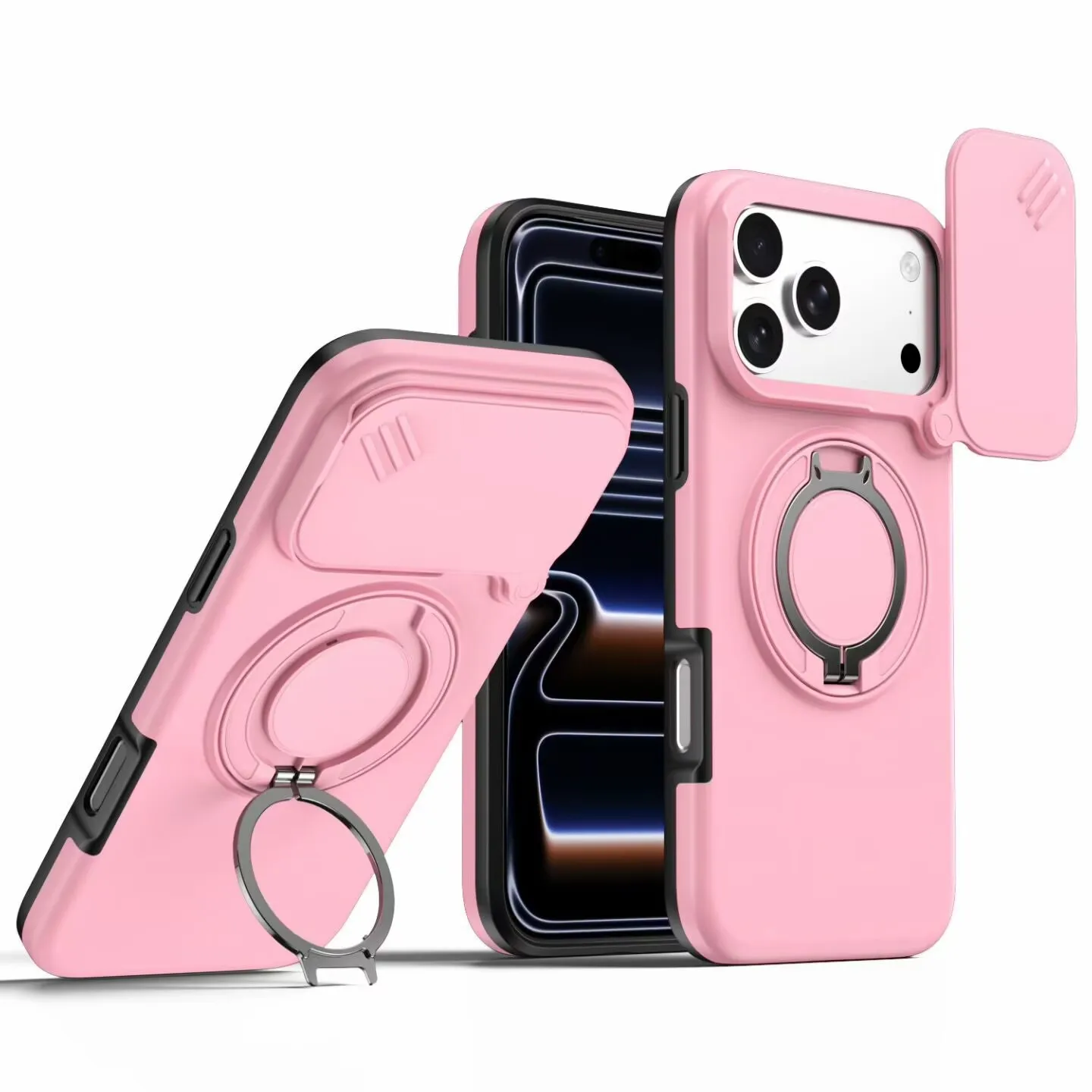Heavy Duty Rugged Armor Magnetic Case with Slide Camera Protection and Bracket