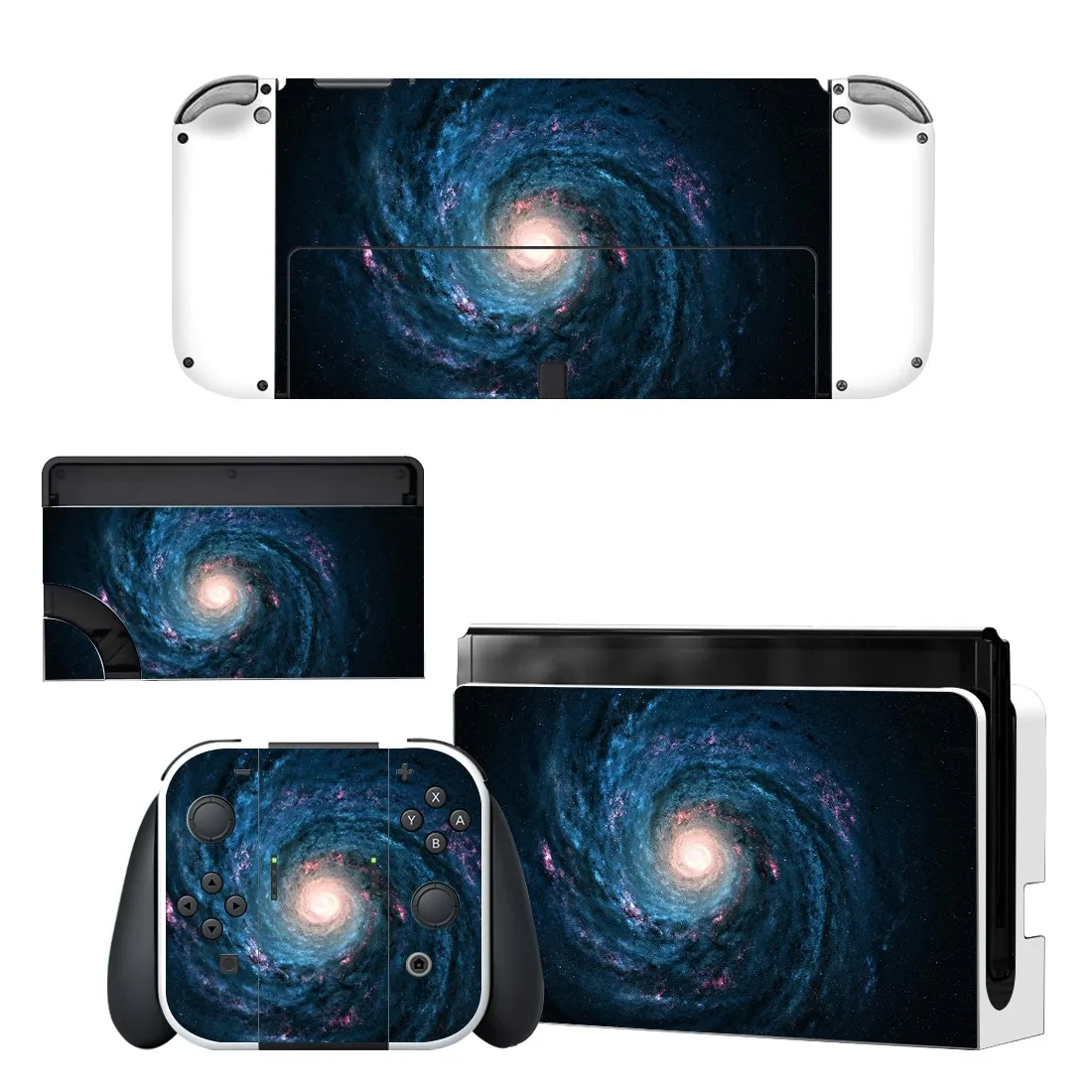 Full Body Protective Cover Skin Decal Compatible Nintendo Switch Oled Game Console Controller Decor 1set Starry Colorful Sticker 