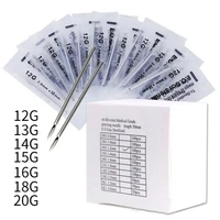 100 aiguilles de perçage jetables en acier 316 pour nombril, téton, oreille, nez, lèvres, kit de fournitures de tatouage et de bijoux de piercing corporel 2