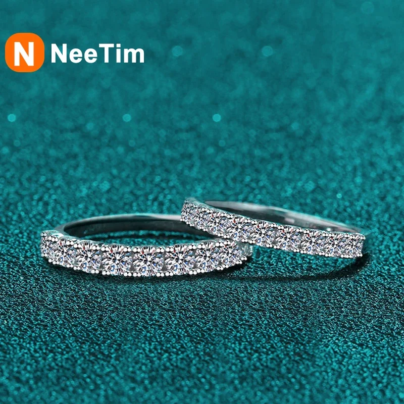 NeeTim 여성용 풀 모이사나이트 반지, 결혼 쥬얼리, , 다이아몬드 반지, 약..