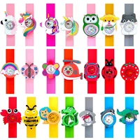 Lovely Baby Cartoon 3D Animals Boys Girls Kids Students Unicorn Birthday Party Christmas Gift Study Time Slap Watches Clock 1