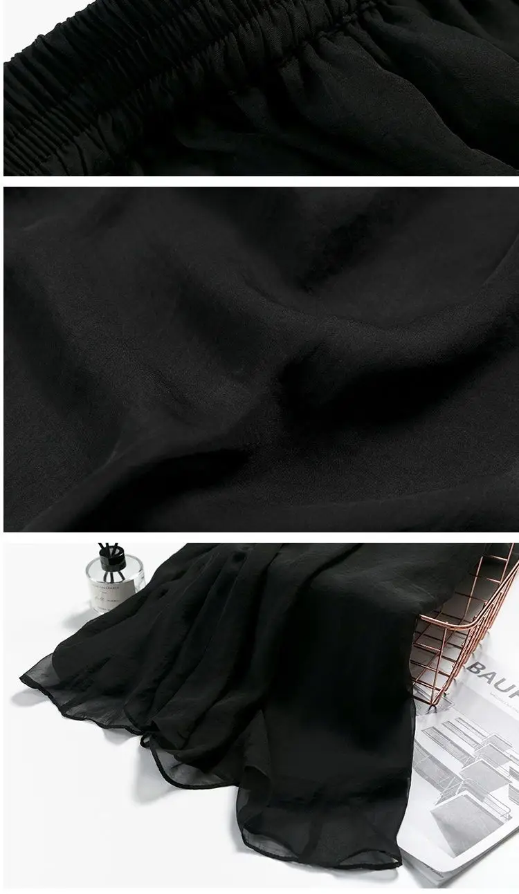 Women A-line Pants Black Wide-legged Pants High Waist Woman Clothing Loose Y2k Streetwear Design Chic Casual Thin New Trouser