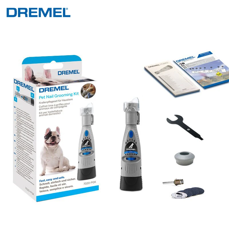 Dremel Electric Battery Cordless Grinder Tools 7020-Pgk Pet Dog Nail Clippers Trimmers With 4 Sanding Discs Nail File Care Set ryobi one ac14rl3a oem 065 line spool replacement for ryobi 18v 24v and 40v cordless trimmers