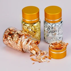 1 Box Glitter Nail Art Foil Paper Makeup Jewelry Irregular Shiny Foil Leaf Gold Flakes Nails DIY Stickers Manicure Decorations