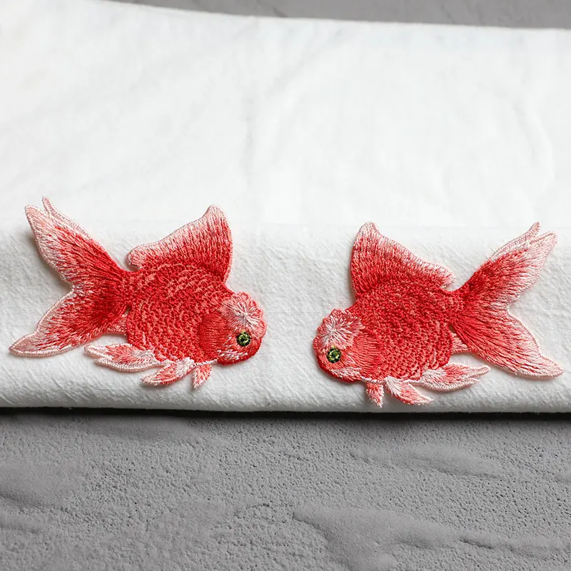 4 farben Pairs Fisch Stickerei Patches Für Kleidung Hohe Qualität Aufkleber Appliques Nähen Auf Parches – Detail 2