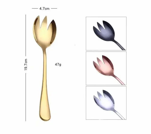 Set Posate Da Insalata 4 Pezzi - Acciaio Inox, 20cm, Per Cucina, Ristorante E Feste - Foto 5