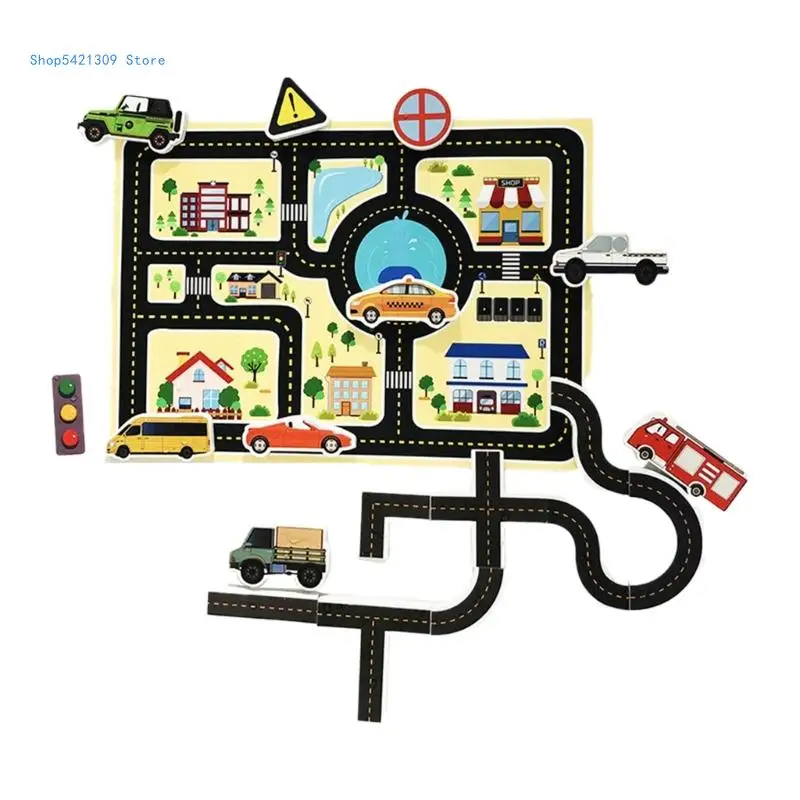 

85WA Bathtub Bathroom Toy Rail Vehicle Puzzle Bath Toy Early Education Learning Foam Water Bathing Floating Toy