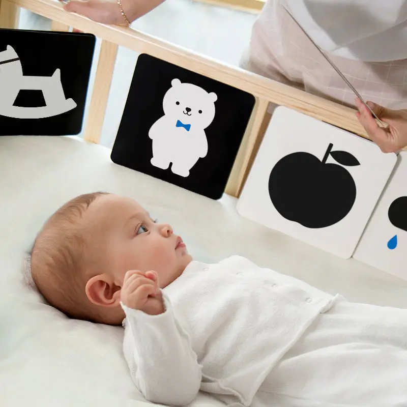 Montessori Baby Toys Black White Flash Cards High Contrast Visual Stimulation Learning Flashcards Early Education Toys For Boys 1 Montessori Baby Toys Black White Flash Cards High Contrast Visual Stimulation Learning Flashcards Early Education Toys For Boys 1