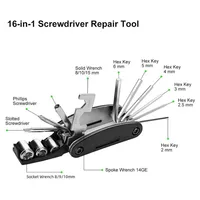16 in 1 Portable Bicycle Repair Tools Kit Hex Wrench Nut Tire Screwdriver Motorcycle Bicycle Repair Tools 3