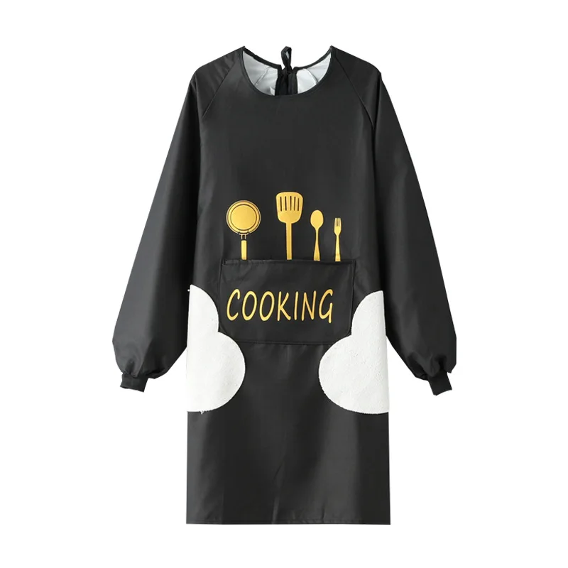 Long sleeved Household Kitchen Waterproof and Anti fouling Apron Men