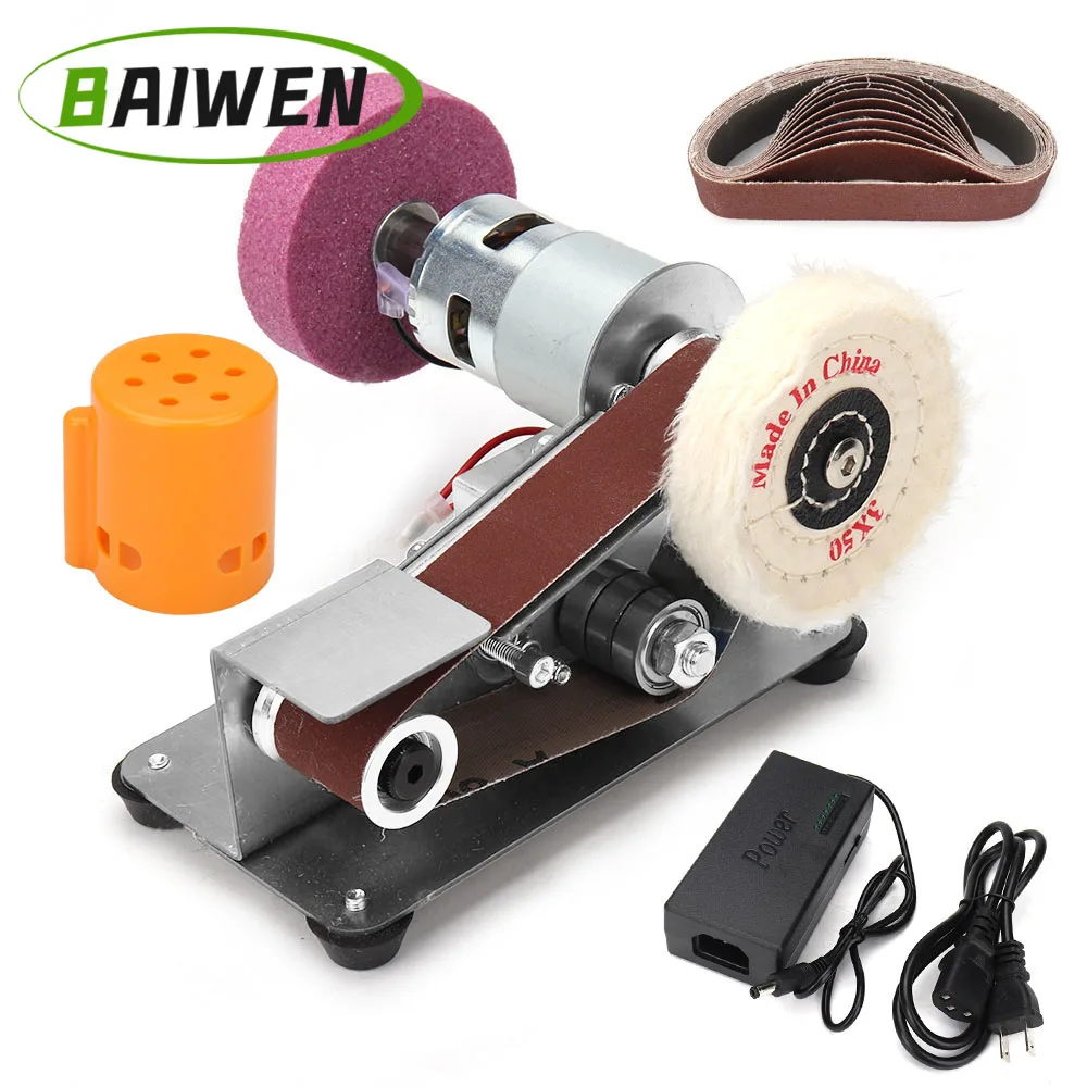 Multifunctional Mini Belt Sander Grinder Knife Sharpener Electric Belt Sander Home DIY Polishing Sanding Machine 1