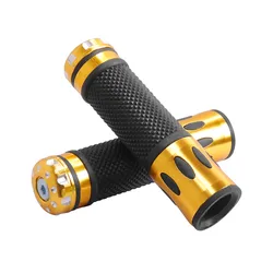 Enhanced Non-slip Aluminum & Rubber Handle Grips (1pairs gold)