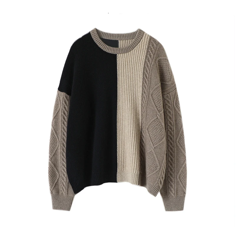 

Oversized Sweater 100% Cashmere Winter Warm New Thick Casual O-Neck LOOSE Vestidos Korean Fashion Tops Sweater Women