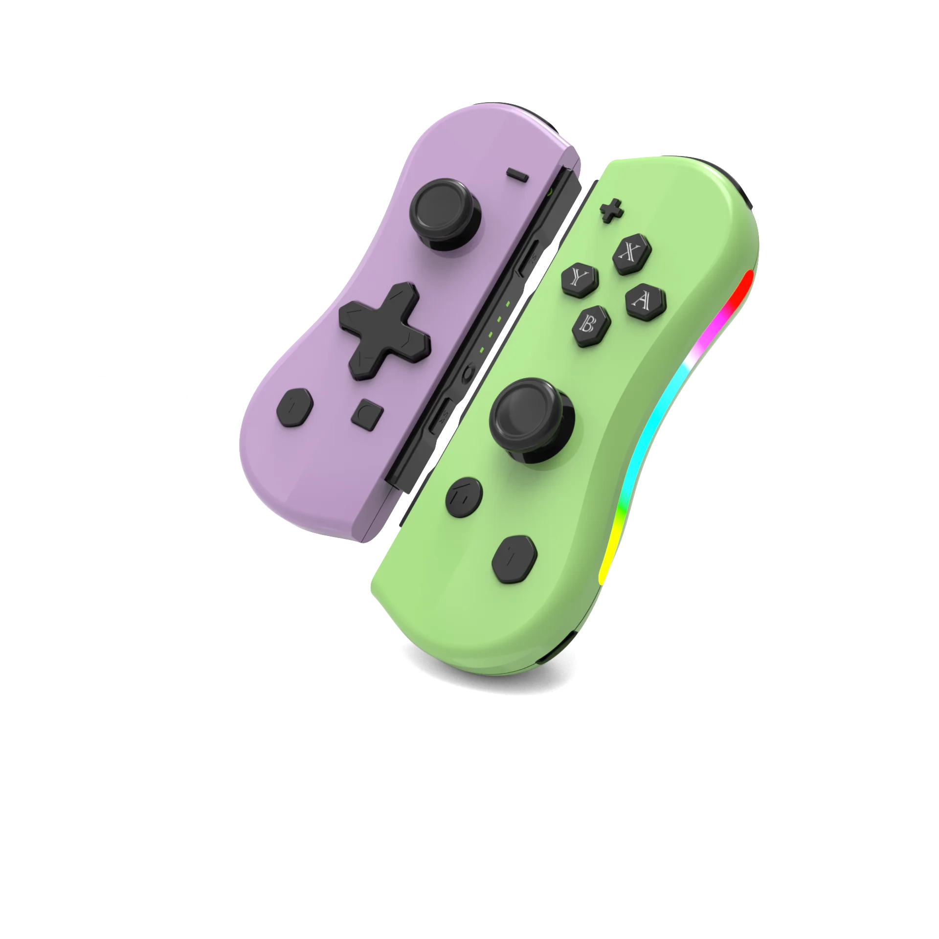 GAMINJA NS008 ワイヤレスジョイパッドコントローラー Nintendo Switch ゲームコンソール用 RGB ランプ L/R ハンドルグリップ ウェイクアップ スクリーンショット機能