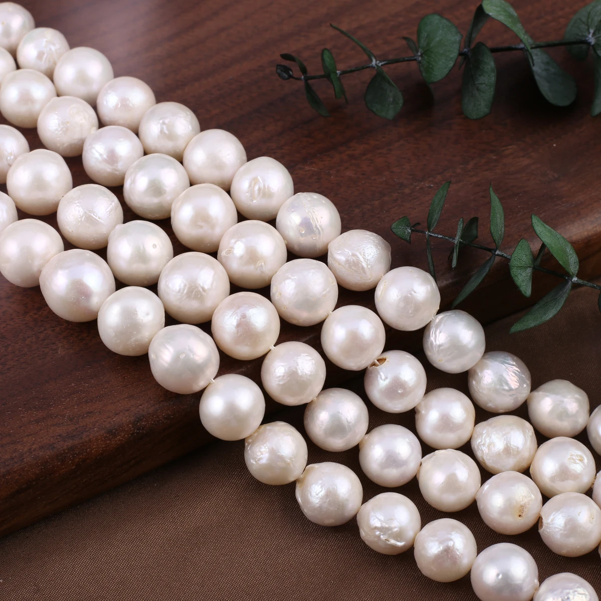 White Natural Freshwater Pearl Baroque Round Beads DIY Jewelry Making Necklace Earrings Bracelet Accessories Charm Gift 12-13mm