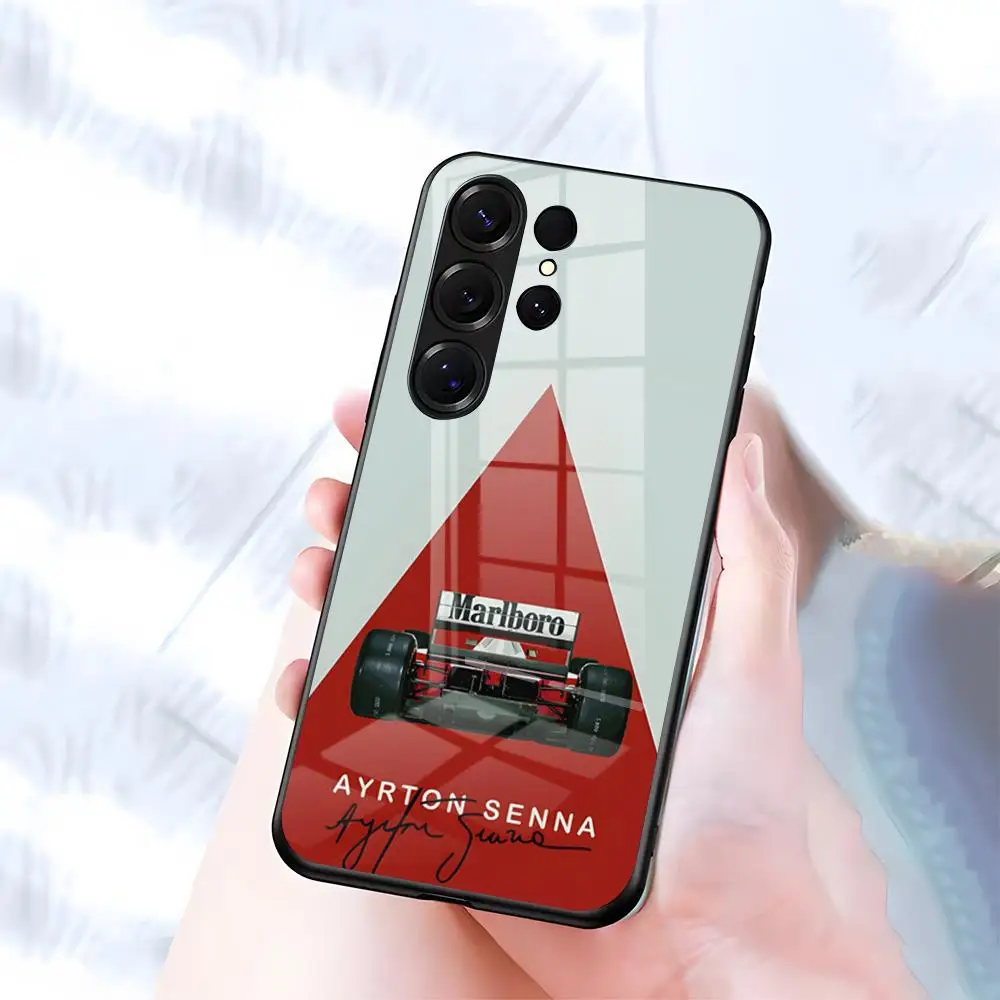 Ayrton Senna Signature Black Glass Phone Case