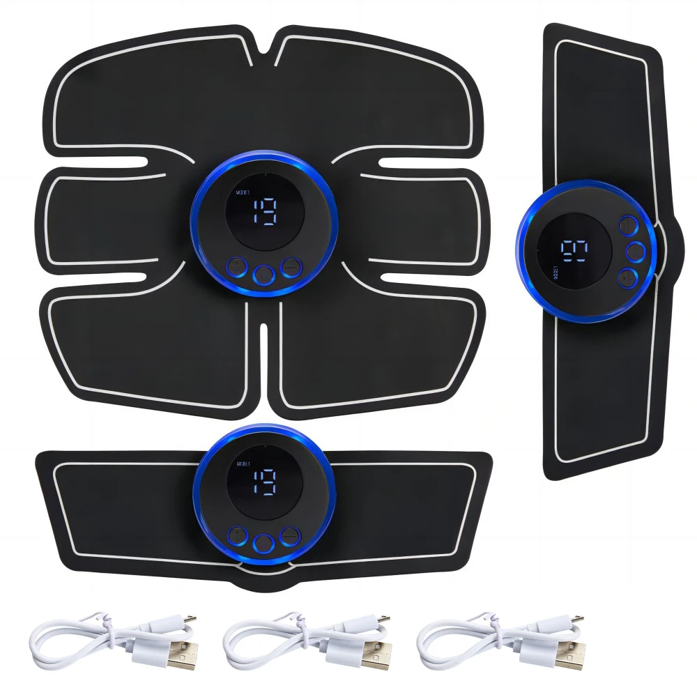 USB Rechargeable Electric Massager Wireless Abdominal Fitness Patch Body Shaping Massager Wireless LCD Display Arm Trainer