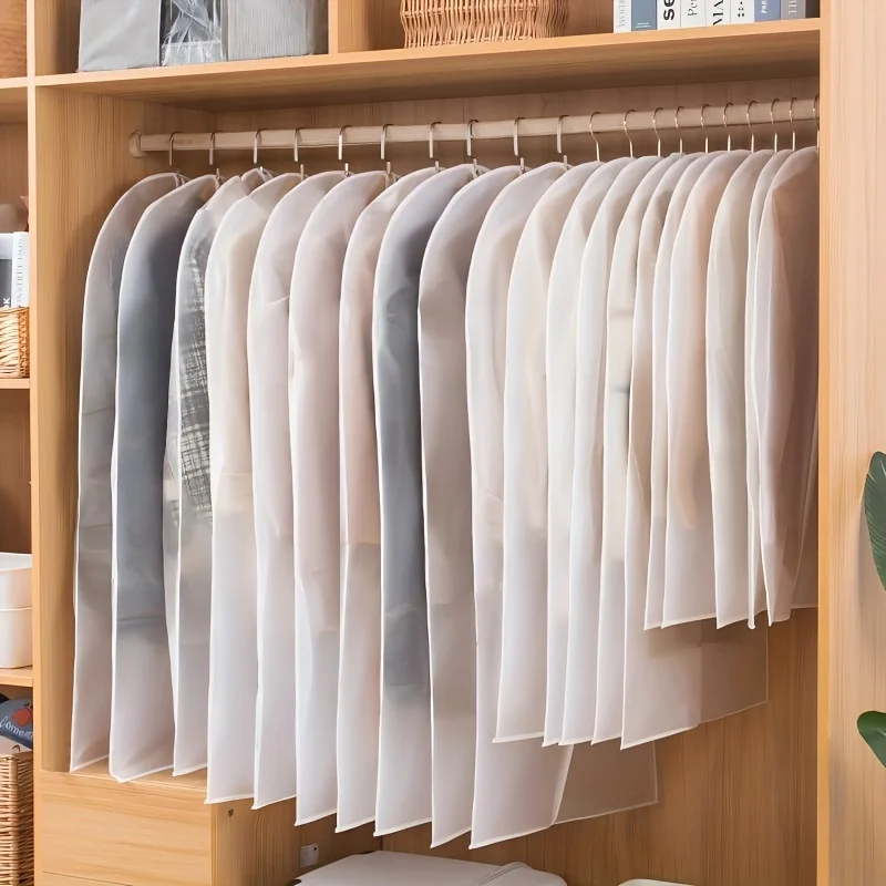 Clothes Storage Bag Garment Dust Covers Set 5/10pcs with Zipper Hanging Washable Protectors for MoistureProof Closet Organizer