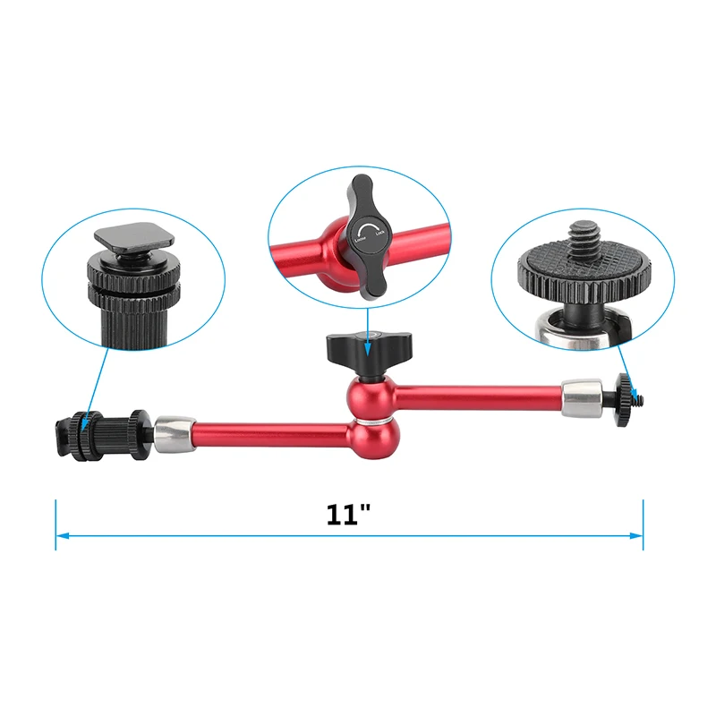 Magic Articulating Arm With Shoe Mount Adapter 7/9/11inches For DSLR Camera Moni