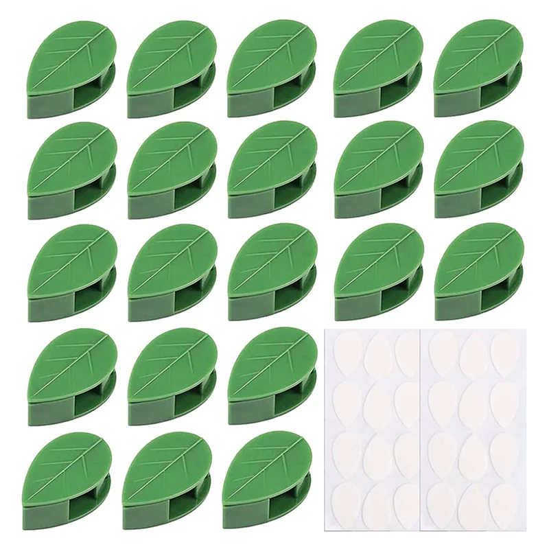 10Pcs Plant Climbing Wall Fixer Leaf Shaped Clips Self-Adhesive Flower Vine Plant Climber Hook Support Home Garden Accessories