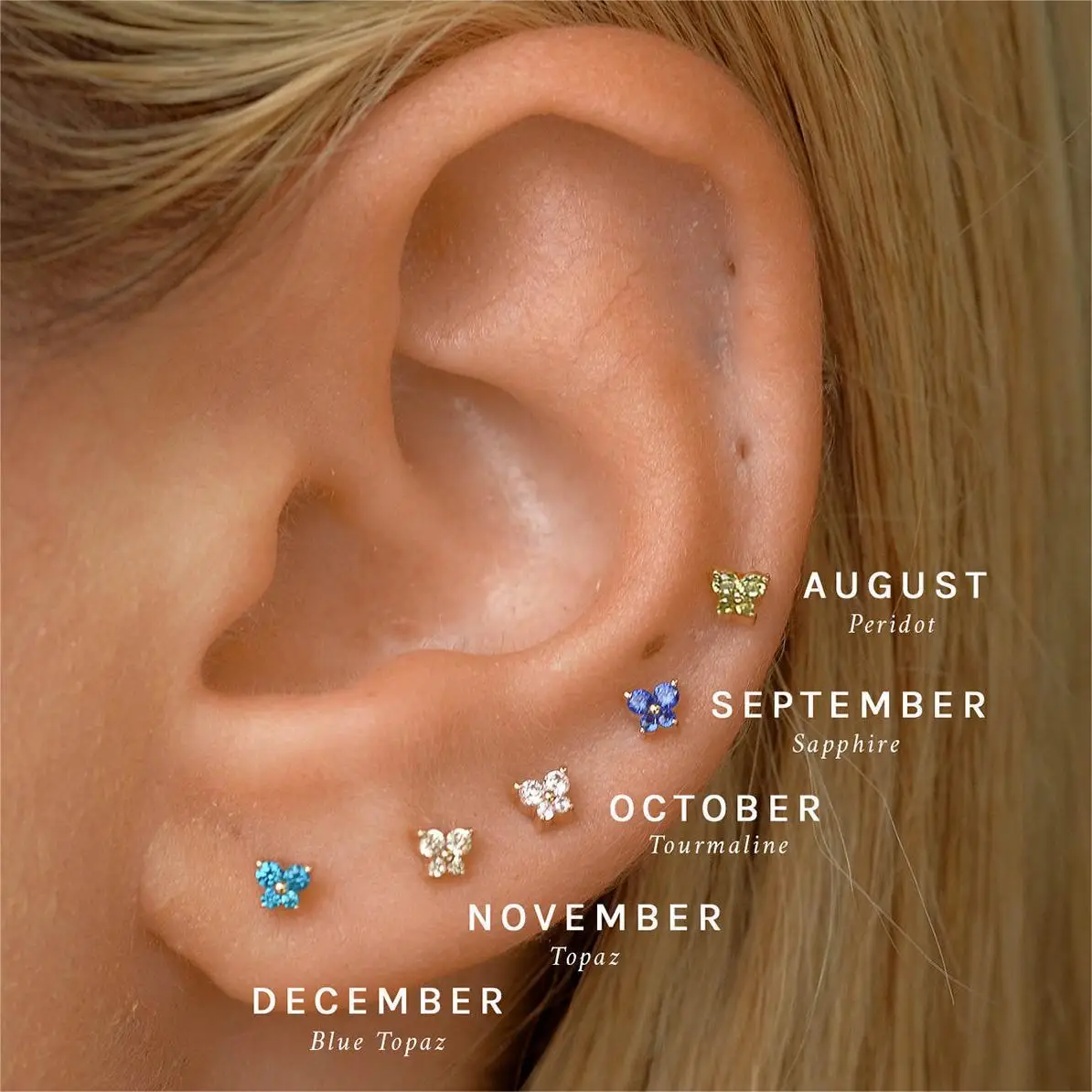 New Fashion Shinny Butterfly Studs Earring for Women Girl Copper Ear Bone Nail Daily Wear Jewelry Birthday Gifts 2