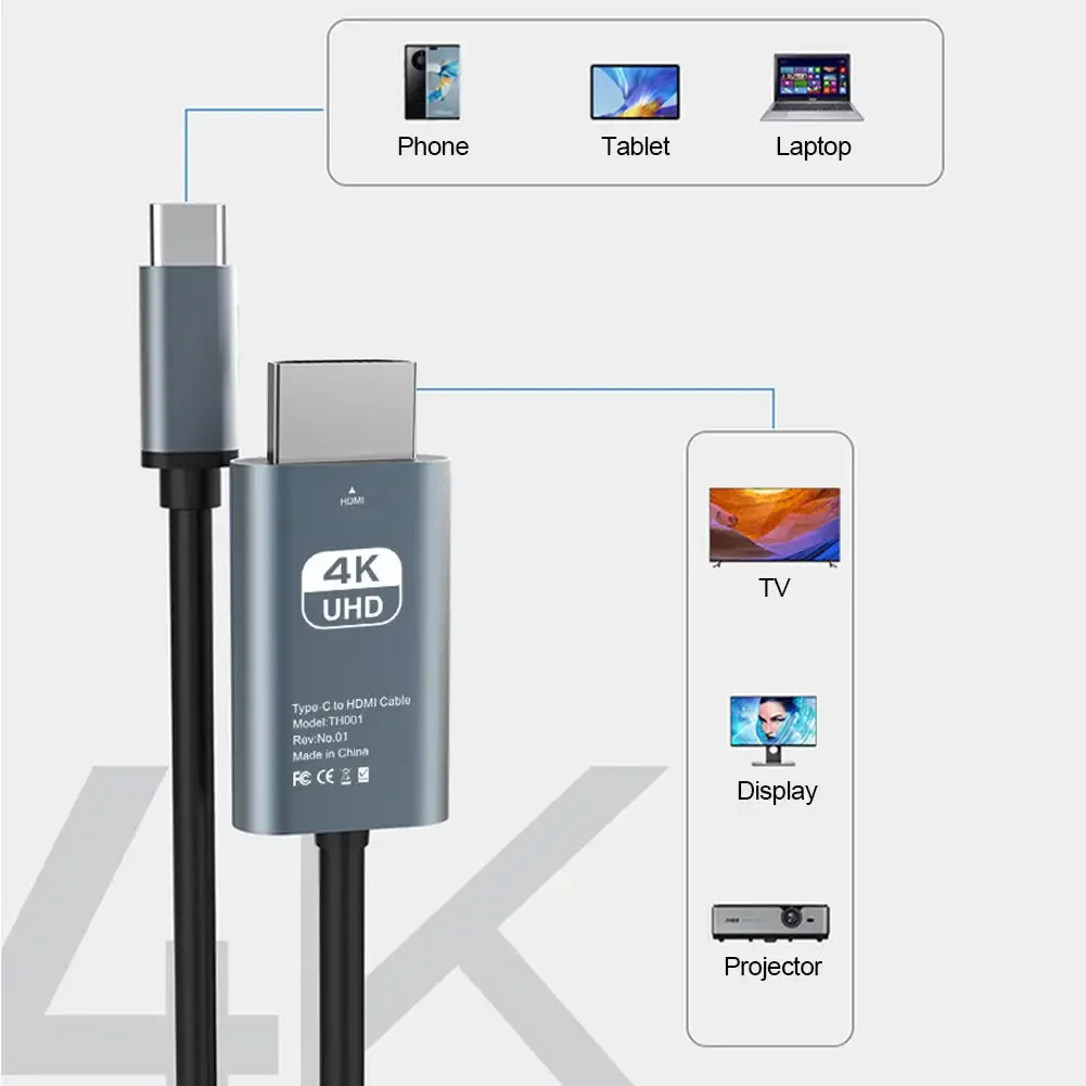 USB C to HDMI  ̺, ƺ, Ｚ Ʈ, ȭ, TV , 4K, 60Hz, 30HZ