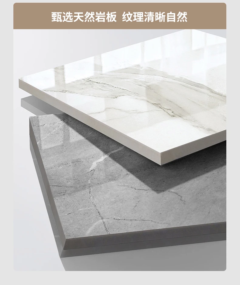 Modern Simple Household 1.8 Meters Light Luxury Rock Slab Dining Table With Turntable Hotel Box 2 Meters Round Dining Table