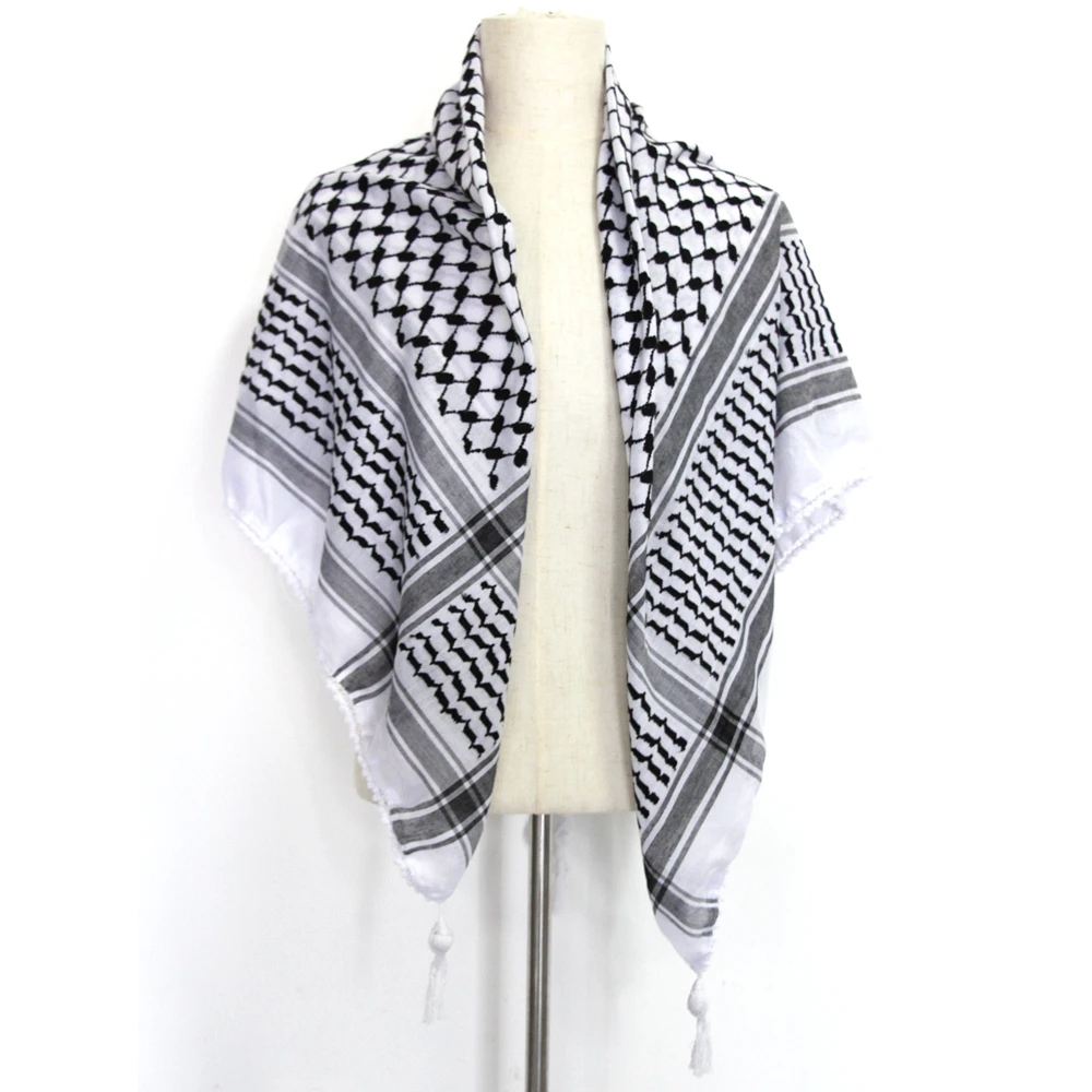 Tactical Scarf Hunting Shemagh Scarf  Outdor Sports Desert Keffiyeh Head Neck Scarf Arab Wrap with Tassel Cycling Camping Scarf 6