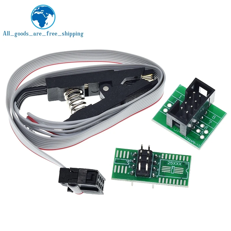 SOIC8 SOP8 Test Clip For EEPROM 93CXX/25CXX/24CXX in-circuit programming USB Programmer TL866CS TL866A EZP2010