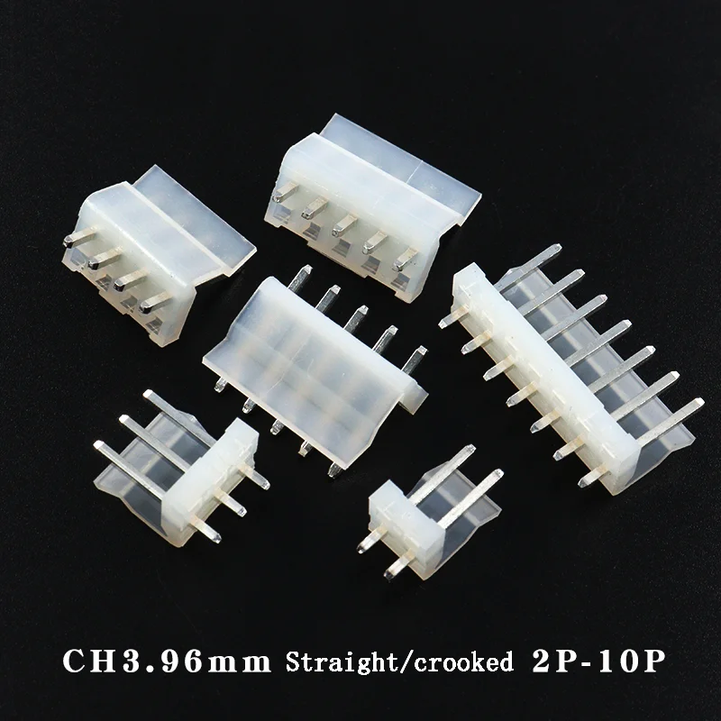 

20pcs CH3.96 Connector Straight/curved pin base 3.96mm space socket 2/3/4/5/6/7/8/10P Connector pin base