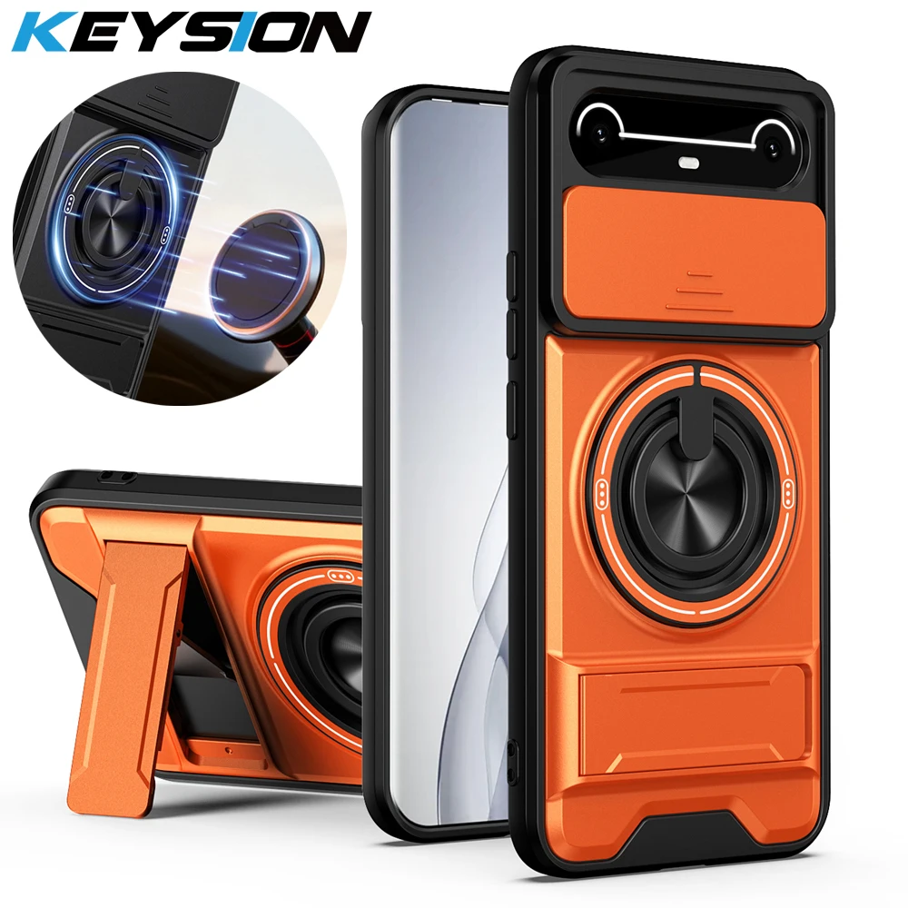 Magnetic Shockproof Phone Case with Slide Camera Protection and Upright Kickstand