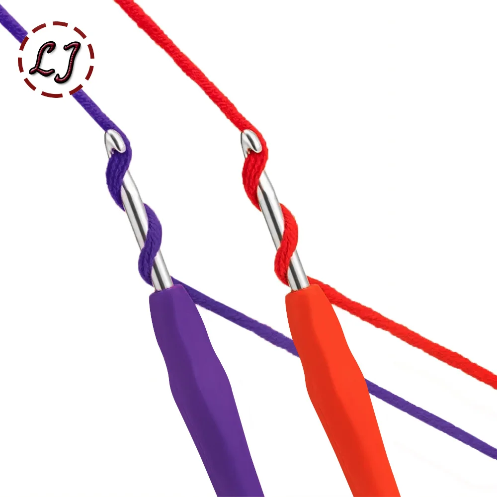 Knitting Tool Silicone Soft Handle Knitting Crochet Color Crochet Hook Double-headed Non-slip crochet needles