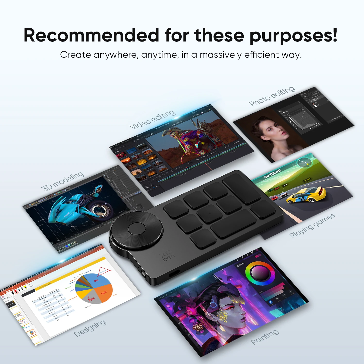 personalizáveis para Monitor Display Pen Tablet Gráfico, Bluetooth 5.0