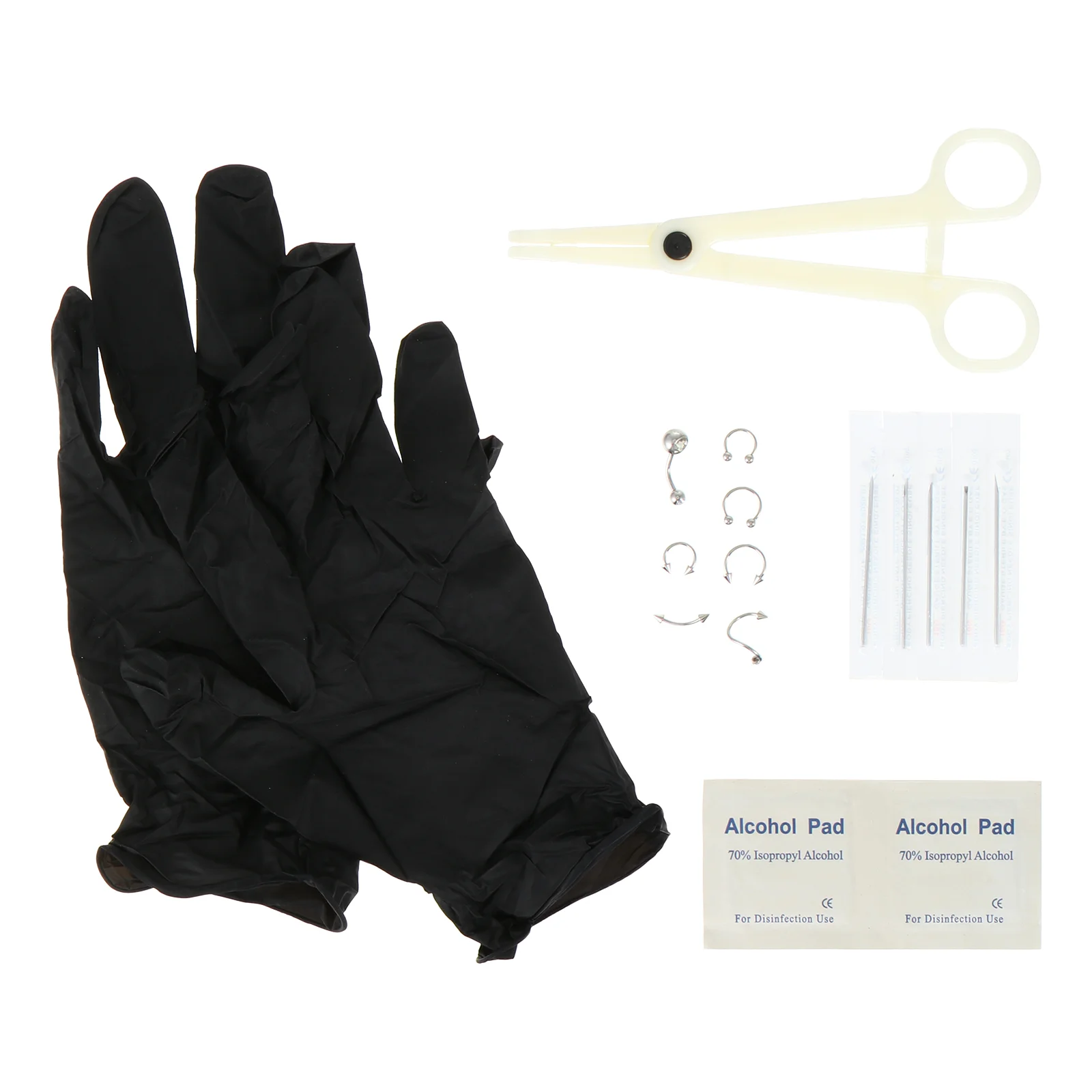 

17 Pcs Tattoo Piercing Set Kit Lip Needle Ear Suite Clamp Body Tool Acrylic Forceps Eyebrow