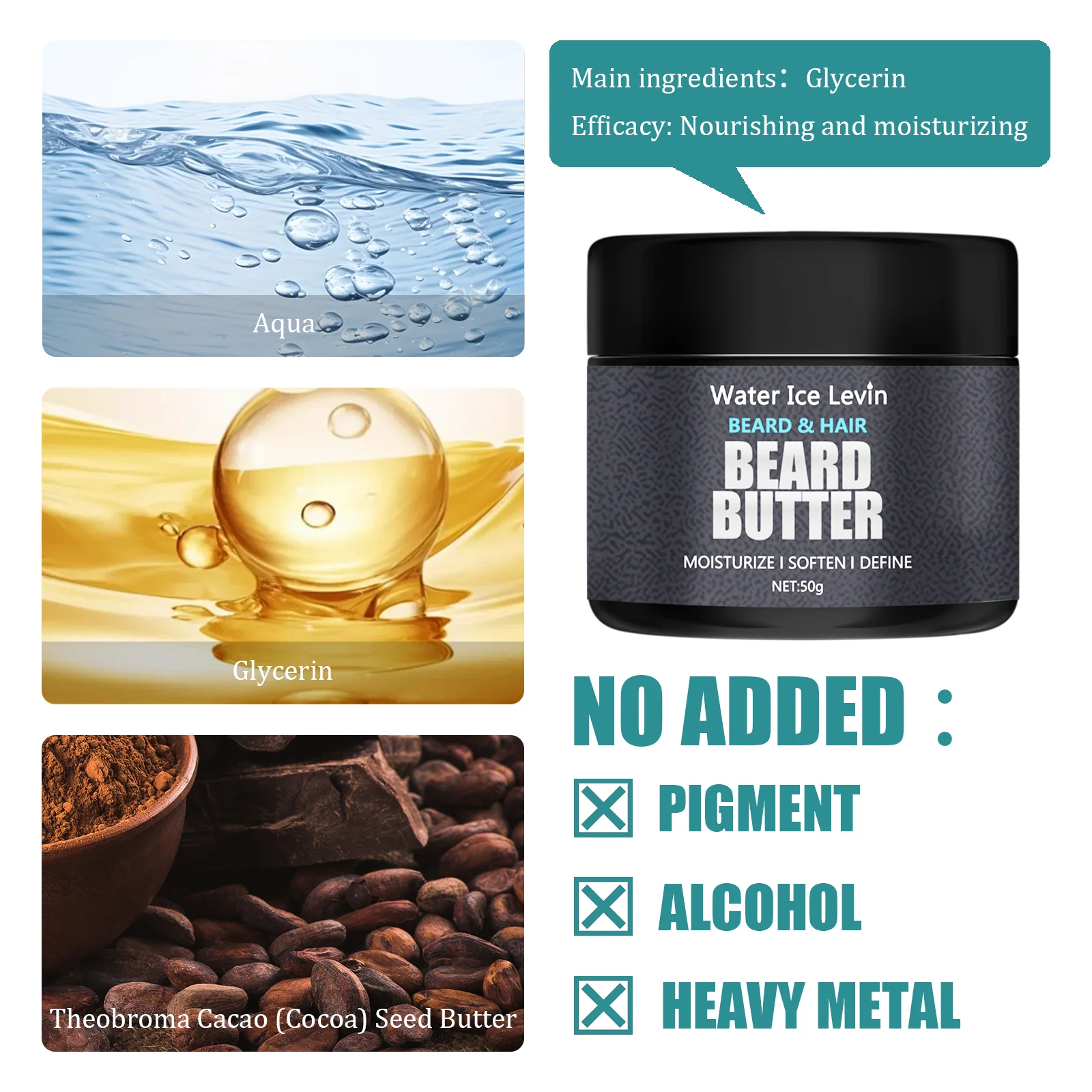 Beard Balm For Men Natural Beard Care Wax Balm Moisturizing Dashing Gentlemen Effect Styling Professional Care Cream