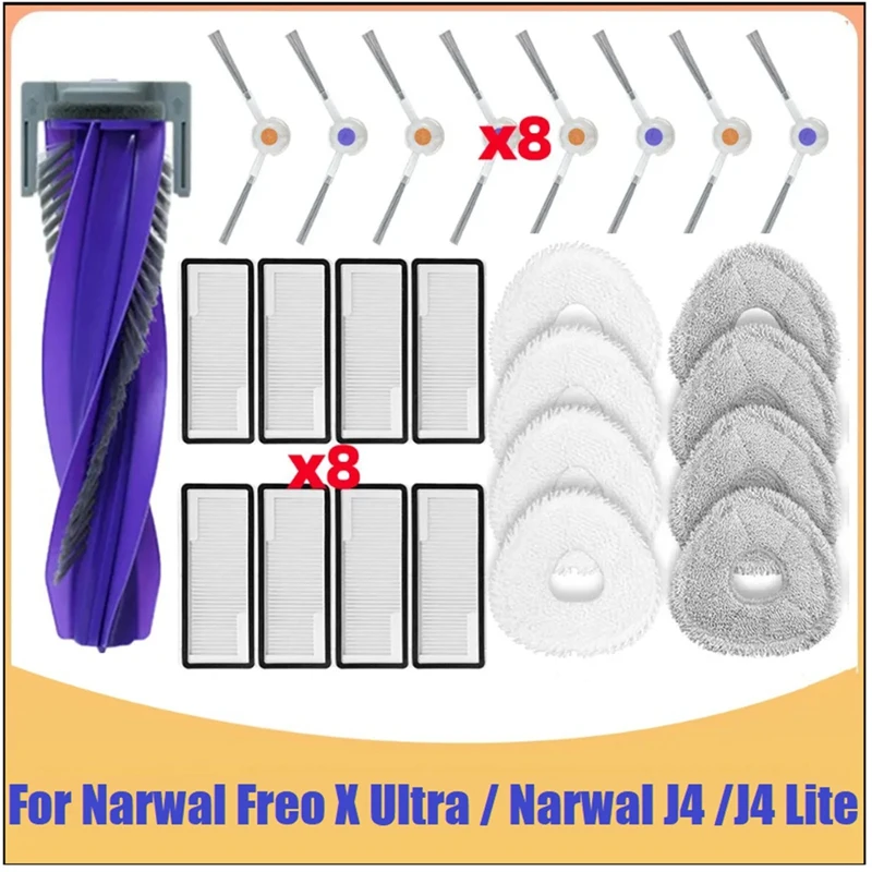 

Replacement Accessories For Narwal Freo X Ultra / J4 / J4 Lite Robot Vacuum Cleaner Main Side Brush Mop Pad HEPA Filter